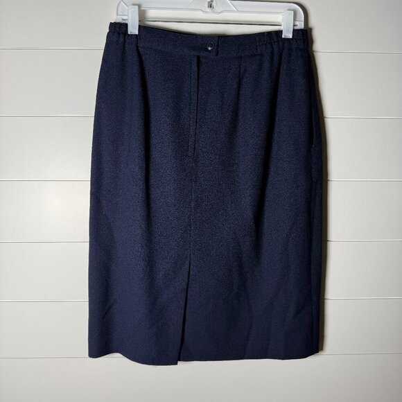 Emily Formal Suit Navy Size 12 Removable Collar, Skirt Pockets, Fully Lined - Picture 8 of 12